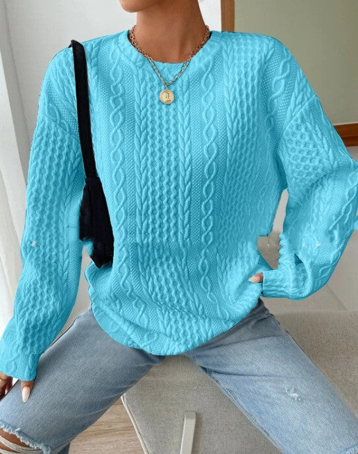 women's casual round neck hoodie