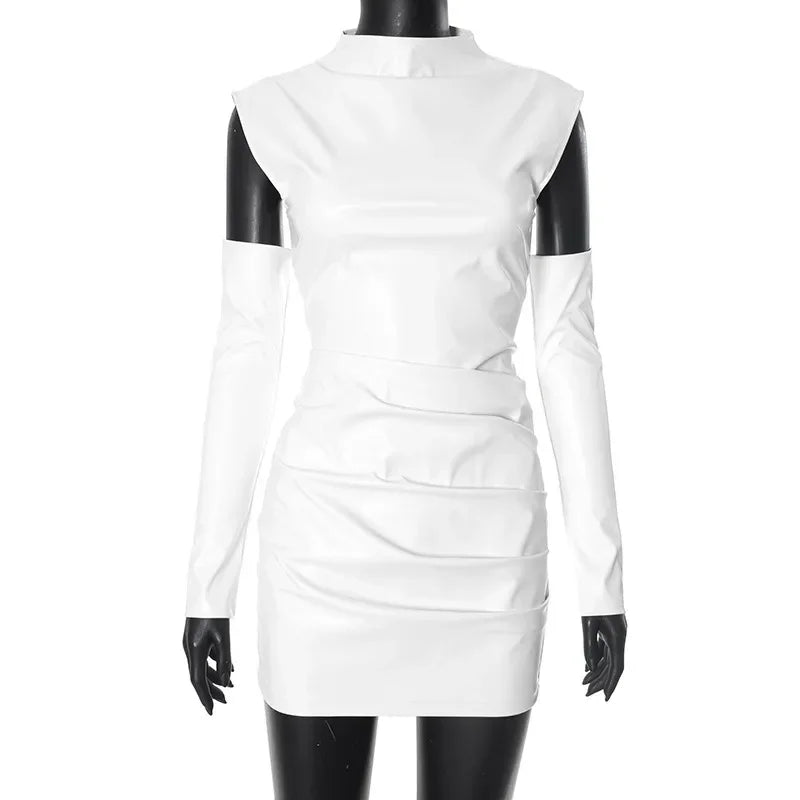 women's leather vest dress