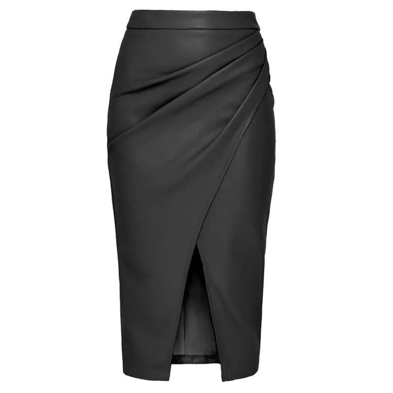 women's pu leather skirt