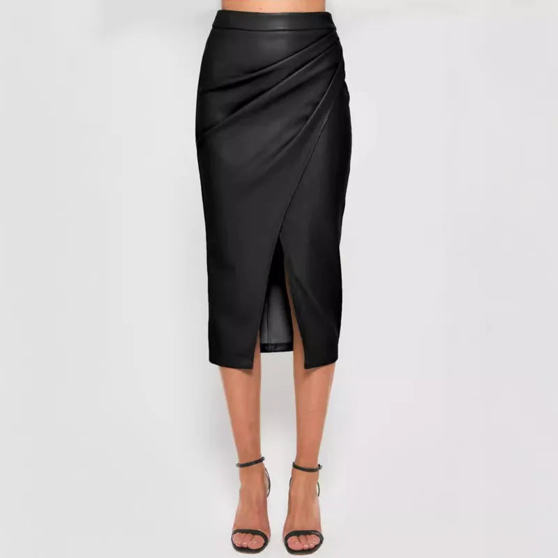 women's pu leather skirt